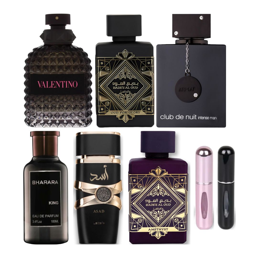 6 PERFUMES ADVANCE PROMO + 2 PERFUMEROS